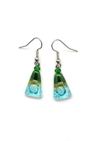 Tiny Triangle Glass Earrings